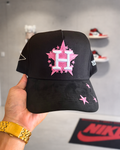 Dandy Hat Black Pink Sad Boyz Embroidered Adjustable Snapback w/ Suede Brim